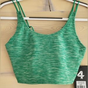 NWT FourLaps Poise Longline Sports Bra Emerald Green Space Dye sizes S and M